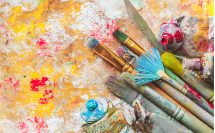 you are destined for greatness, paint brushes and canvas