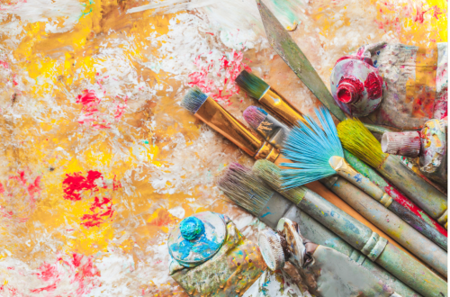 you are destined for greatness, paint brushes and canvas