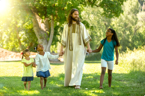 stop, look and listen, Jesus with the children